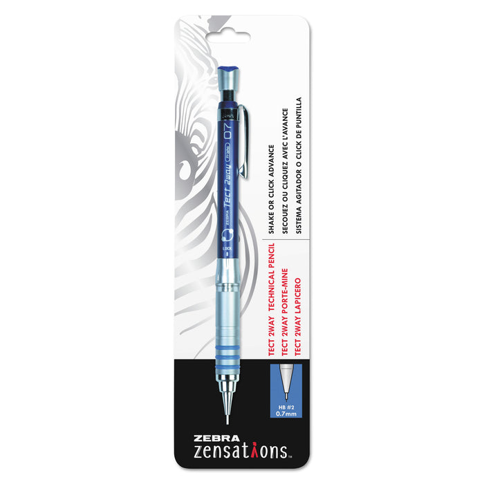 Zensations Tect 2way 1000 Technical Pencil, 0.7 mm, HB (#2), Black Lead, Blue Barrel