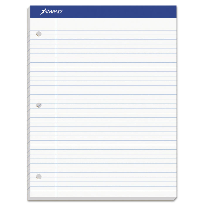 Double Sheet Pads, Medium/College Rule, 8.5 x 11.75, White, 100 Sheets