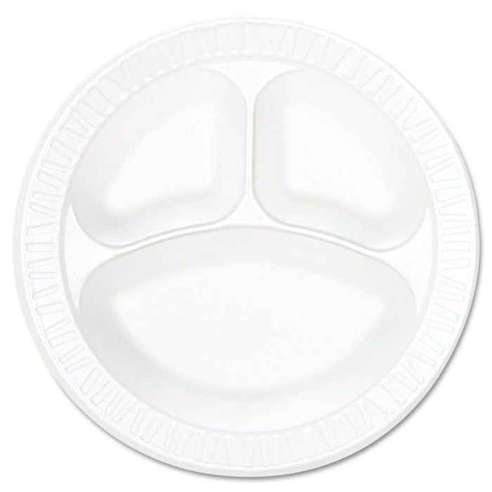 Concorde Foam Plate, Compartmented, 10 1/4" dia, WE, 125/Pack, 4 Packs/Carton