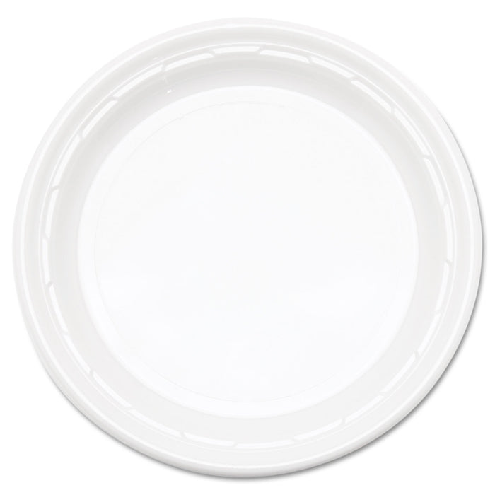 Famous Service Impact Plastic Dinnerware, Plate, 10 1/4" dia, White, 500/Carton