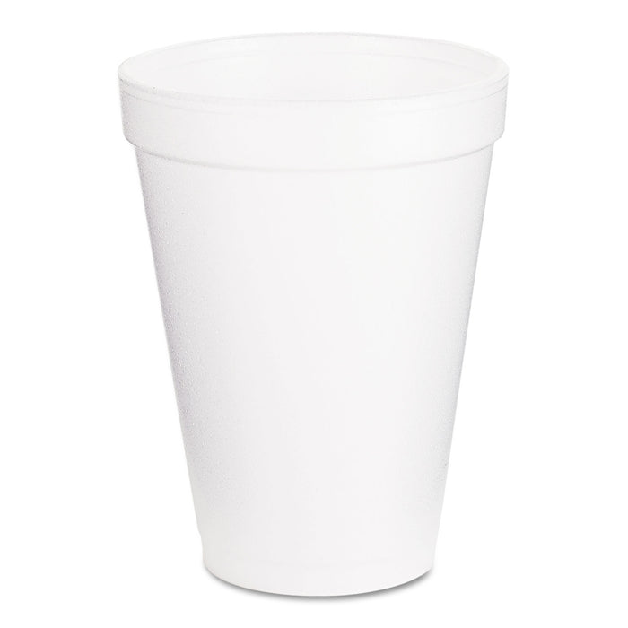 Foam Drink Cups, 12oz, White, 1000/Carton
