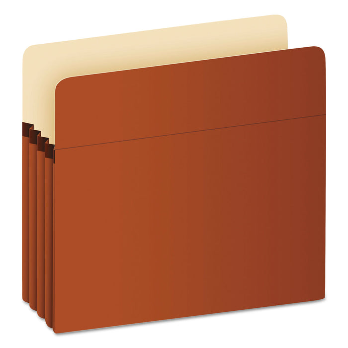 Earthwise by Pendaflex 100% Recycled File Pockets, 3.5" Expansion, Letter Size, Red Fiber