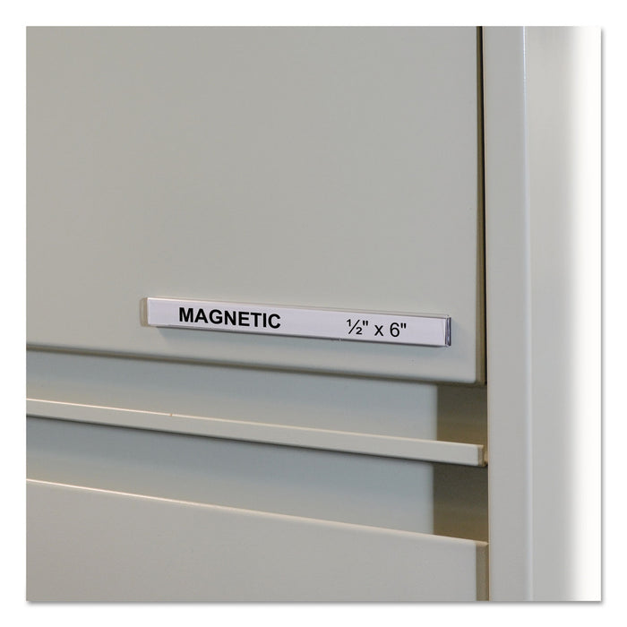 HOL-DEX Magnetic Shelf/Bin Label Holders, Side Load, 1/2" x 6", Clear, 10/Box