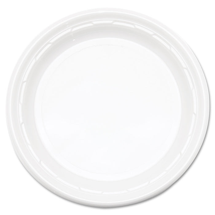 Famous Service Plastic Dinnerware, Plate, 6" dia, WE, 125/Pack, 8 Packs/Carton