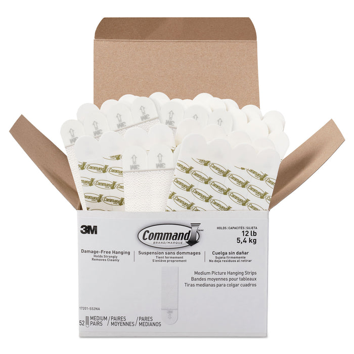 Picture Hanging Strips, Value Pack, Removable, 0.75" x 2.75", White, 52 Pairs/Pack