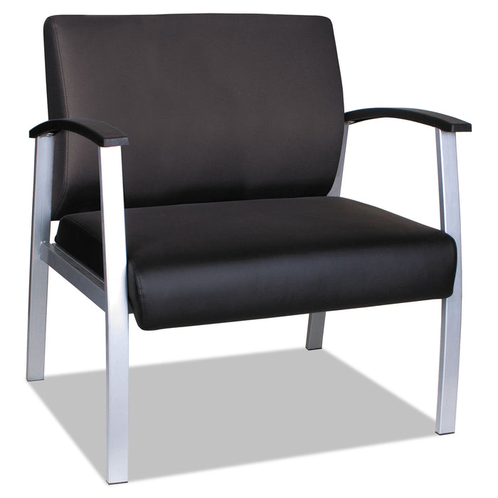 Alera metaLounge Series Bariatric Guest Chair, 30.51'' x 26.96'' x 33.46'', Black Seat/Black Back, Silver Base