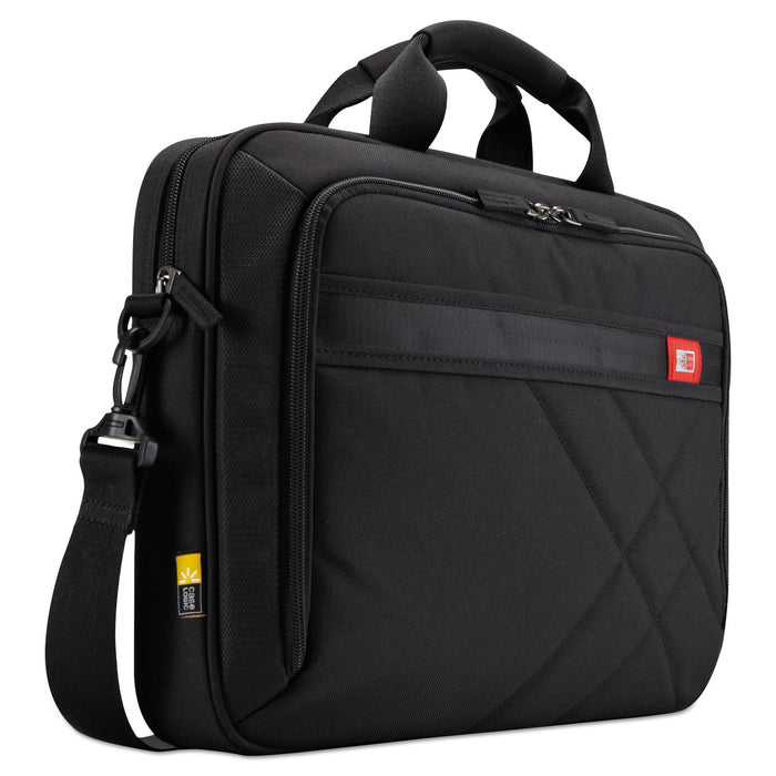 Diamond 15.6" Briefcase, 16.1" x 3.1" x 11.4", Black