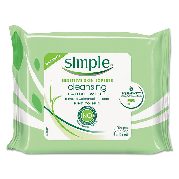 Eye And Skin Care, Facial Wipes, 25/Pack