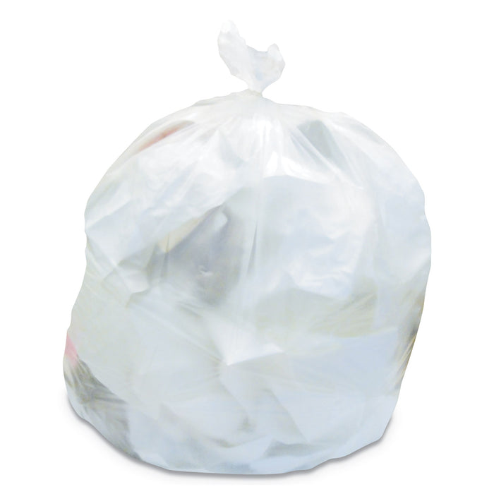 High-Density Waste Can Liners, 45 gal, 22 microns, 40" x 48", Natural, 150/Carton