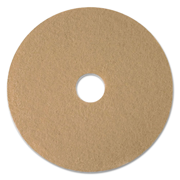 Tan Burnishing Floor Pads, 24" Diameter, 5/Carton