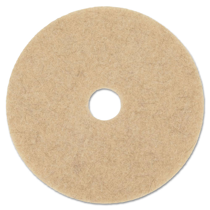 Natural Hog Hair Burnishing Floor Pads, 17" Diameter, 5/Carton