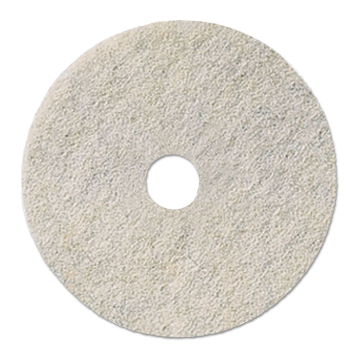 Natural White Burnishing Floor Pads, 22" Diameter, 5/Carton