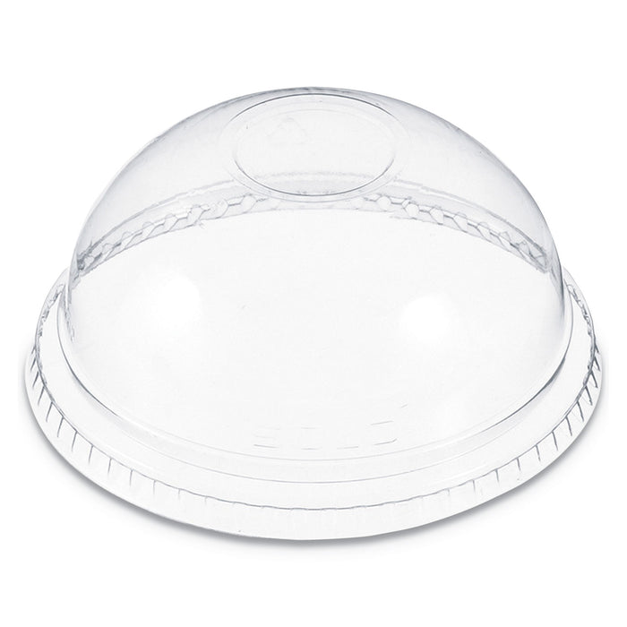 Plastic Dome Lid, No-Hole, Fits 9-22 oz. Cups, Clear, 100/Sleeve, 10 Sleeves/Carton