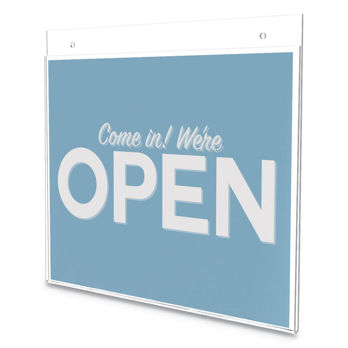 Classic Image Wall Sign Holder, 11" x 8 1/2", Clear Frame, 12/Pack