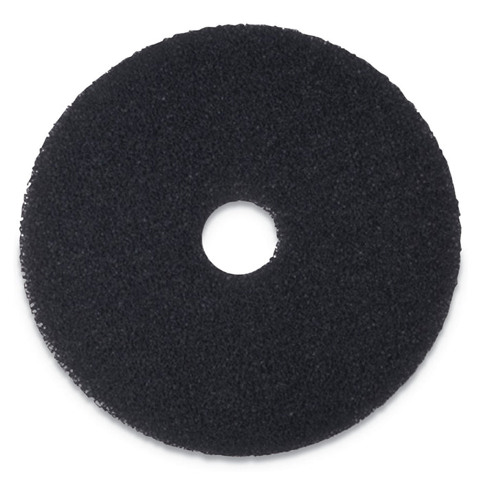 Stripping Floor Pads, 17" Diameter, Black, 5/Carton