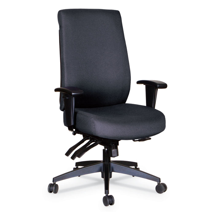 Alera Wrigley Series High Performance High-Back Multifunction Task Chair, Up to 275 lbs, Black Seat/Back, Black Base
