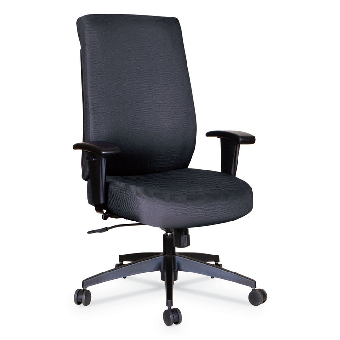 Alera Wrigley Series High Performance High-Back Synchro-Tilt Task Chair, Up to 275 lbs, Black Seat/Back, Black Base