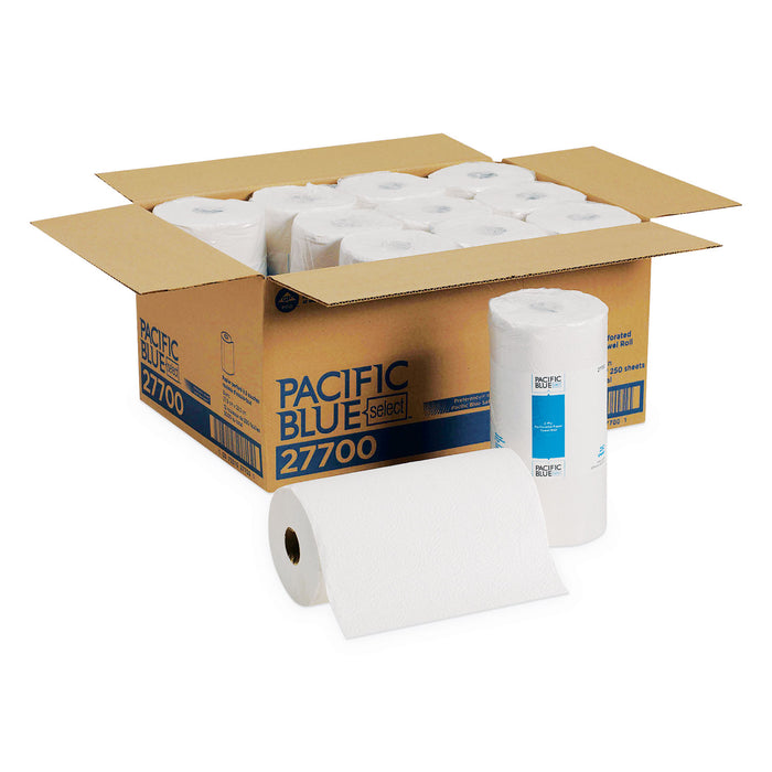 Pacific Blue Select Perforated Paper Towel, 8 4/5x11, White, 250/Roll, 12 RL/CT