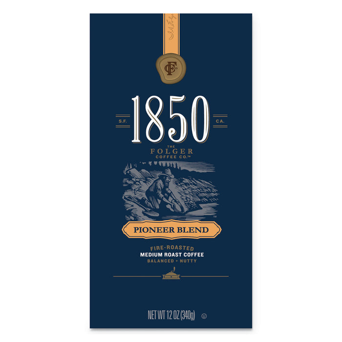 Coffee, Pioneer Blend, Medium Roast, Whole Bean, 12 oz Bag, 6/Carton