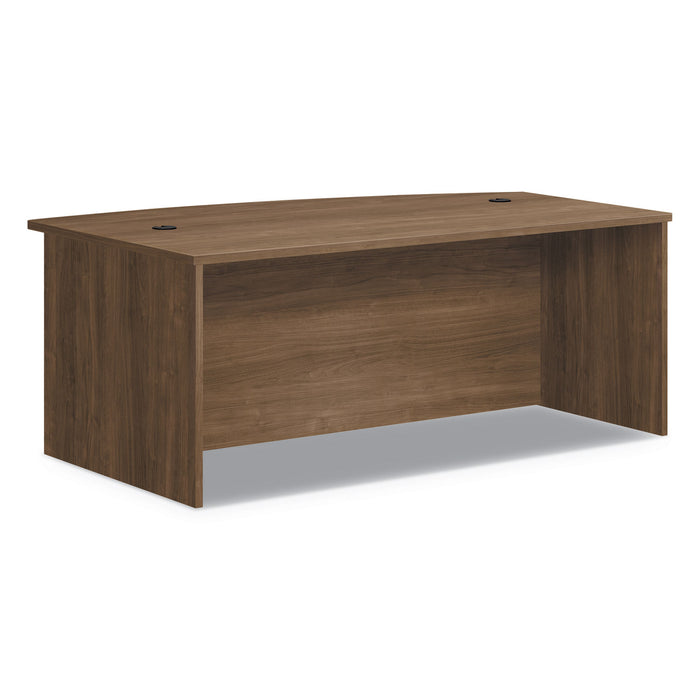 Foundation Bow Top Desk Shell, 72w x 42d x 29h, Pinnacle