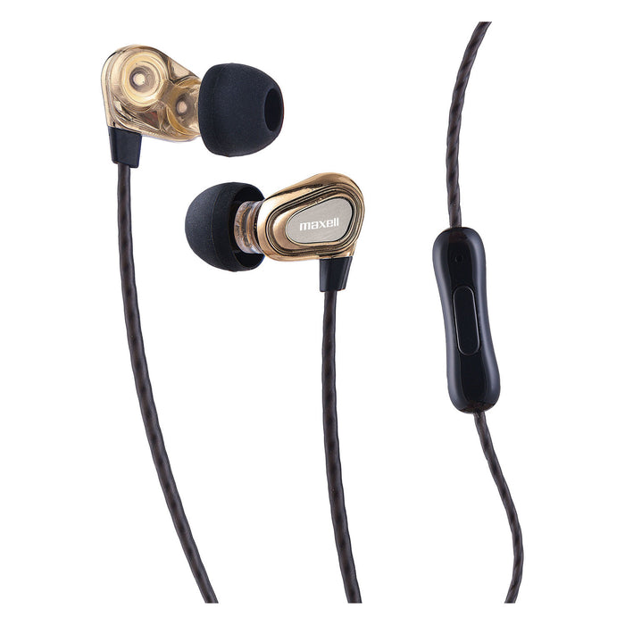 Dual Driver Earbuds with MIC, Gold