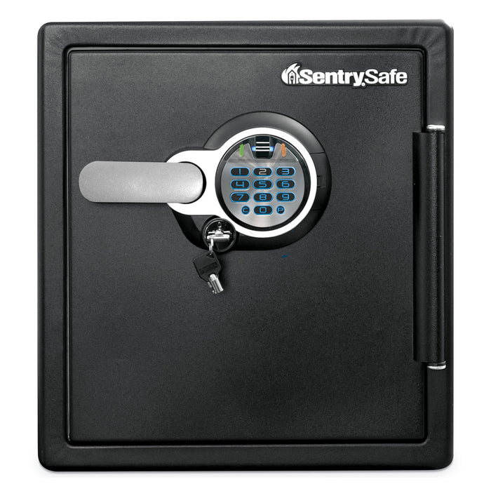 Fire-Safe with Biometric & Keypad Access, 1.23 cu ft, 16.3w x 19.3d x 17.8h, Black