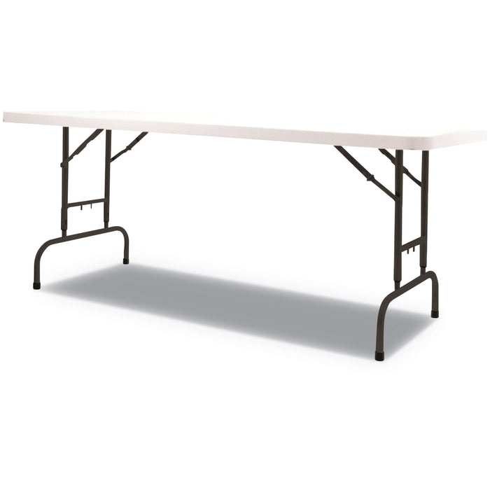 Adjustable Height Plastic Folding Table, 72w x 29 5/8d x 29 1/4 to 37 1/8h, White