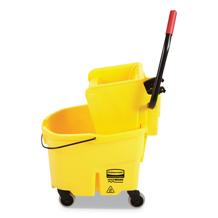 WaveBrake 2.0 Bucket/Wringer Combos, Side-Press, 26 qt, Plastic, Yellow