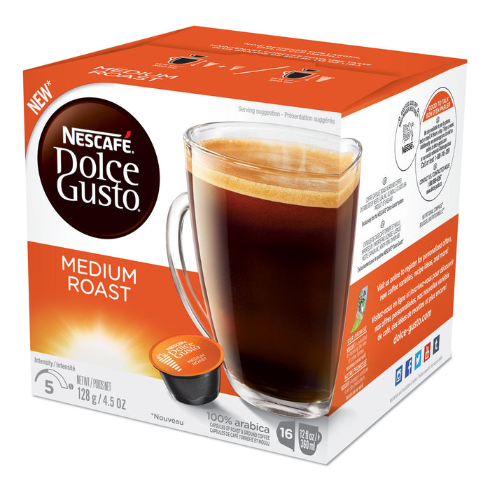 Coffee Capsules, Medium Roast, 12 oz, Capsule, 3/Carton