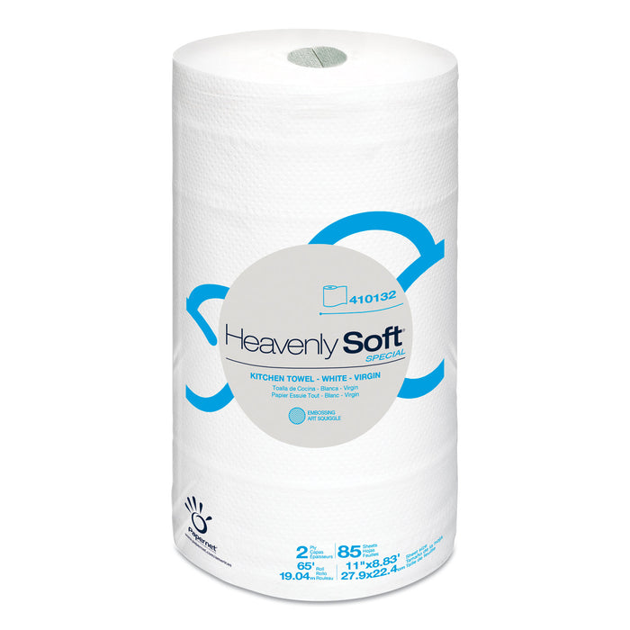 Heavenly Soft Paper Towel, 11" x 8.8", White, 30 Rolls/Carton