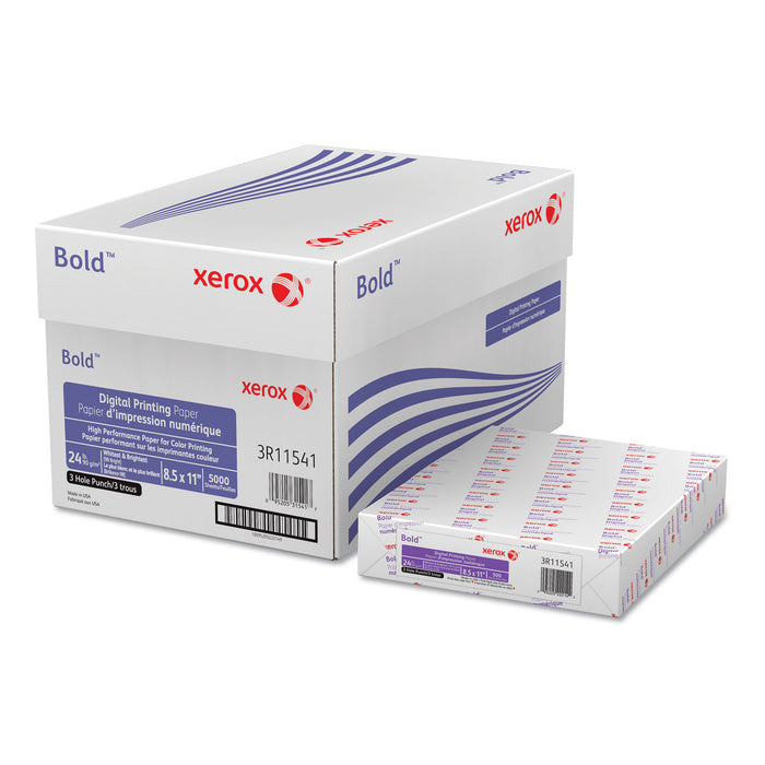 Bold Digital Printing Paper, 98 Bright, 3-Hole, 24lb, 8.5 x 11, White, 500 Sheets/Ream, 10 Reams/Carton
