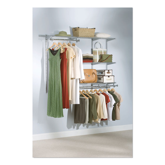 Configurations Custom Closet Starter Kit, 5 Shelves, 36" to 72"w x 16"d x 47.5"h, Titanium