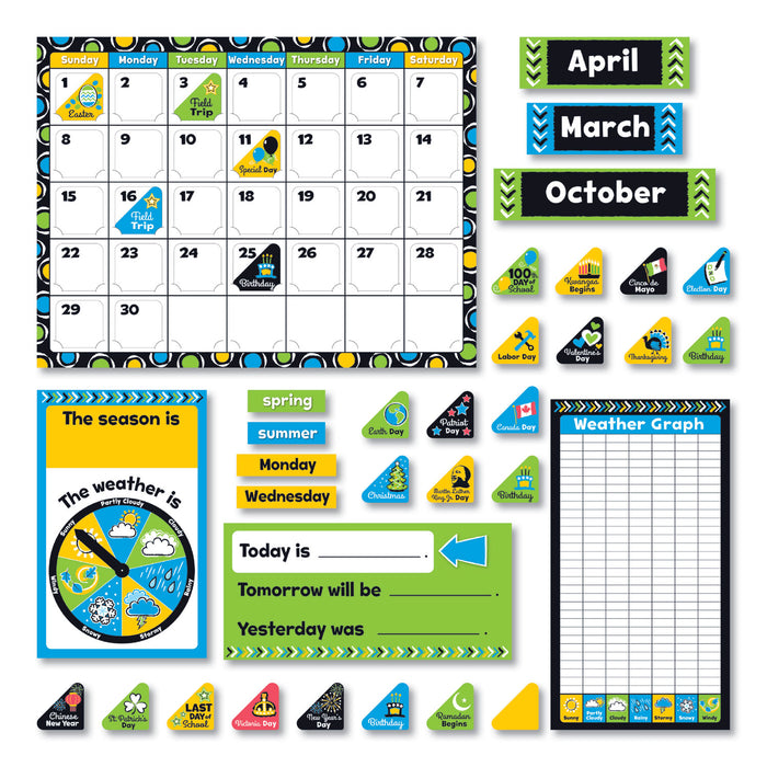 Bold Strokes Calendar Bulletin Board Set, Assorted, 18 1/4" x 31"