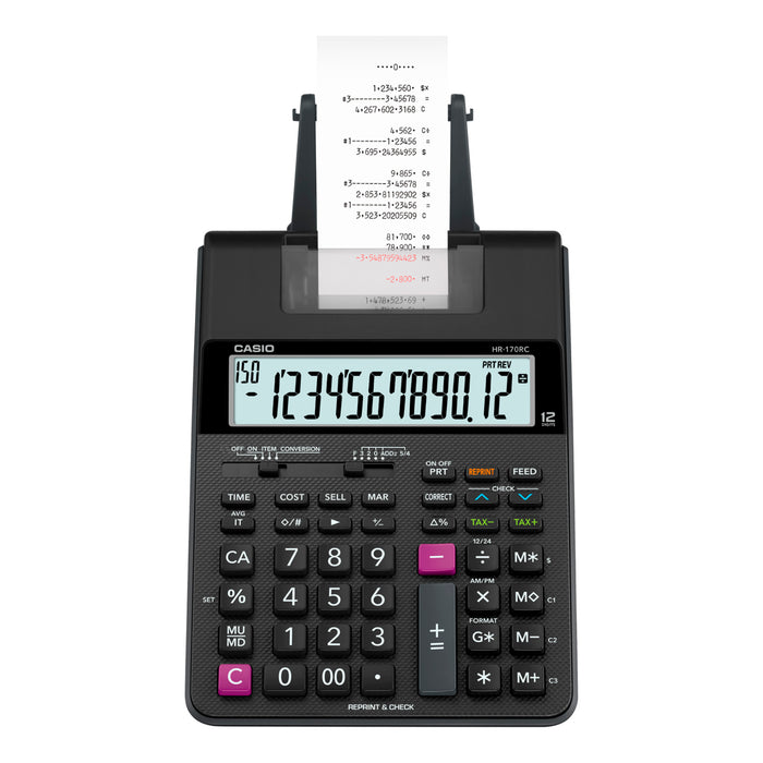 HR170R Printing Calculator, 12-Digit, LCD