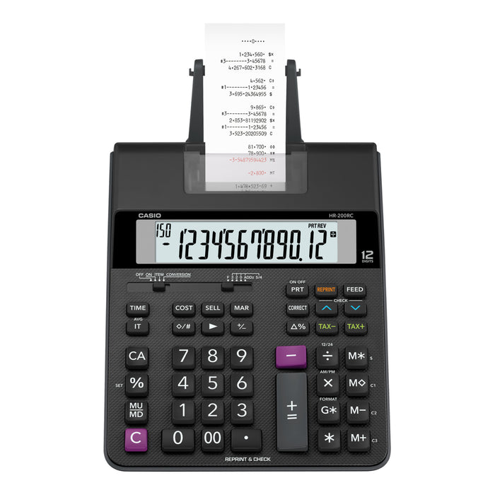 HR200RC Printing Calculator, 12-Digit, LCD