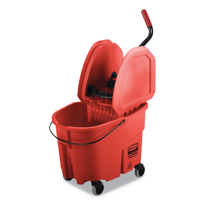 WaveBrake 2.0 Bucket/Wringer Combos, 35 qt, Down Press, Plastic, Red