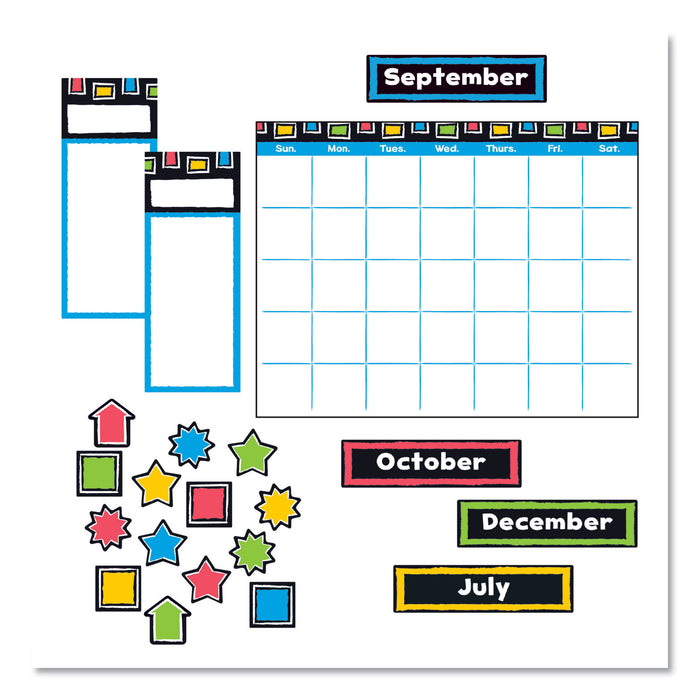 Bold Strokes Wipe-Off Calendar Bulletin Board Set, Assorted, 18" x 26.5"
