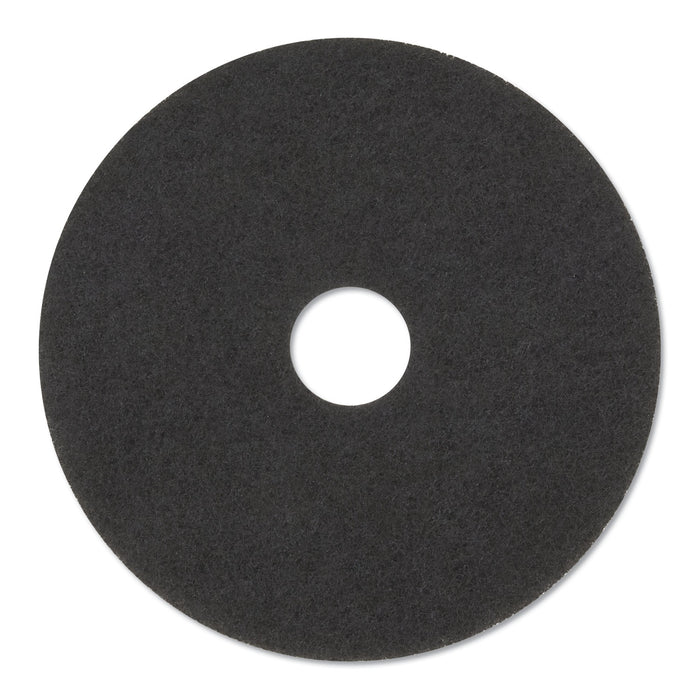 Stripper Floor Pads 7200, 14" Diameter, Black, 5/Carton