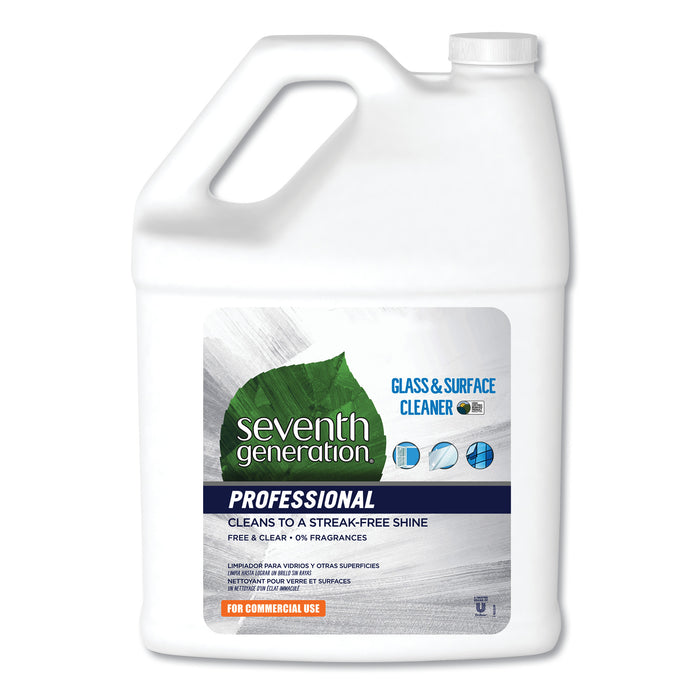 Glass and Surface Cleaner, Free and Clear, 1 gal Bottle, 2/Carton