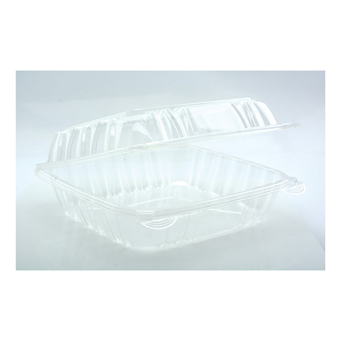 Hinged Lid Container, 8.34" x 8.24", Clear, 200/Carton