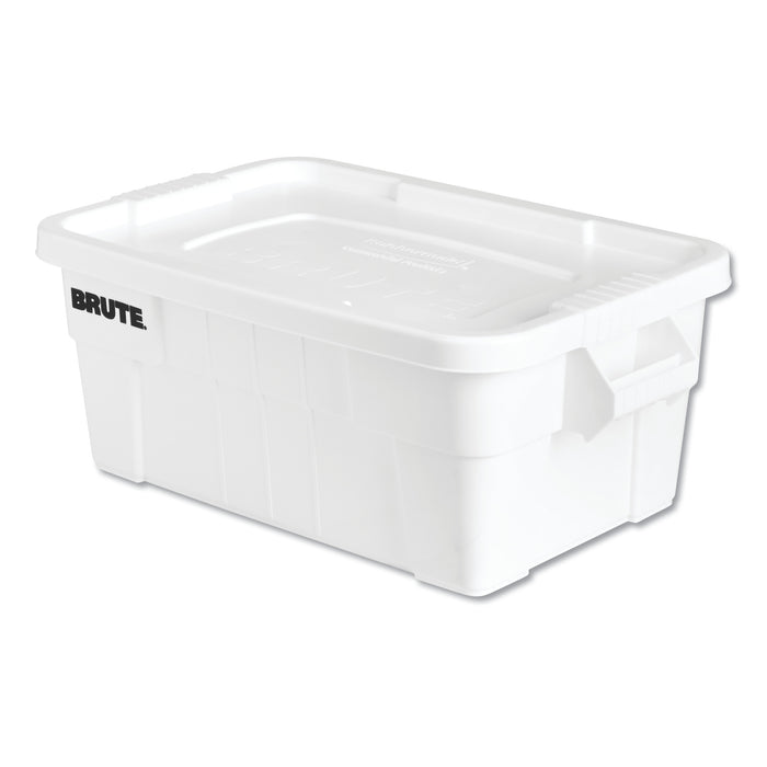 BRUTE Tote with Lid, 14 gal, 17" x 28" x 11", White