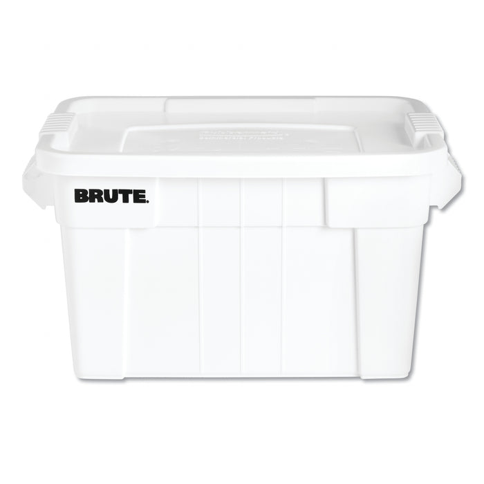 BRUTE Tote with Lid, 20 gal, 27.9" x 17.4" x 15.1", White