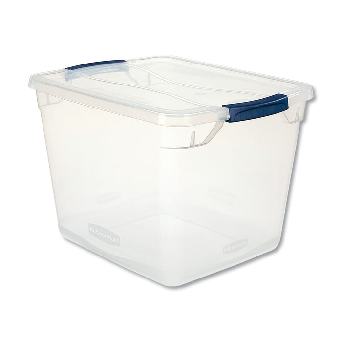 Clever Store Basic Latch-Lid Container, 30 qt, 13.38" x 16.88" x 11.5", Clear