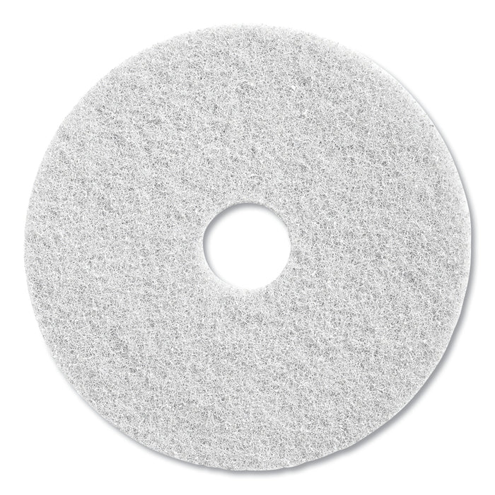 Twister Floor Pad, 20" Diameter, White, 2/Carton