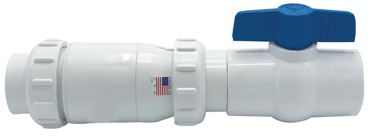 2" Tru-Union Silent Sewage Ejector Check Valve With Ball Valve