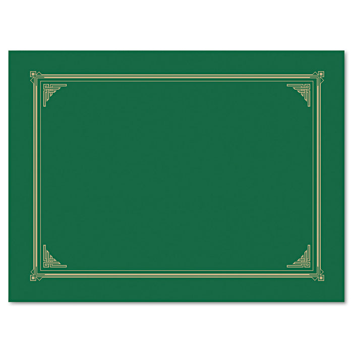 Certificate/Document Cover, 12 1/2 x 9 3/4, Green, 6/Pack