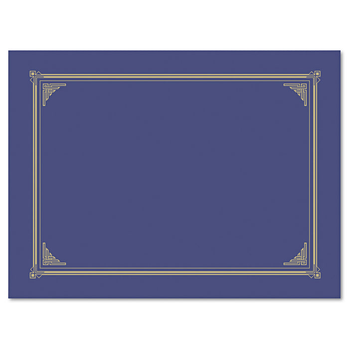 Certificate/Document Cover, 12 1/2 x 9 3/4, Metallic Blue, 6/Pack