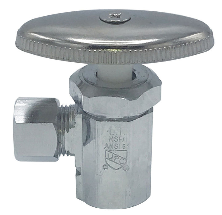 3/8" OD X 1/2" IPS Angle Quarter-Turn Compression Stop (Lead-Free)