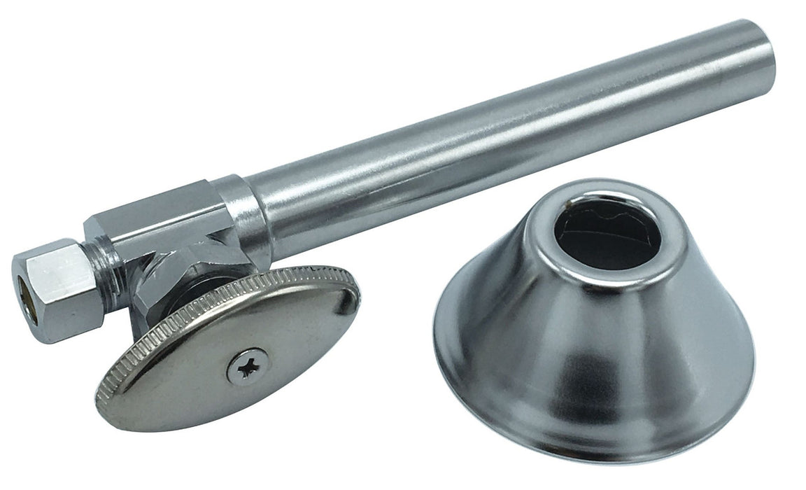 3/8" OD X 1/2" SWT Angle Compression Stop With 5" Extension (Lead-Free)