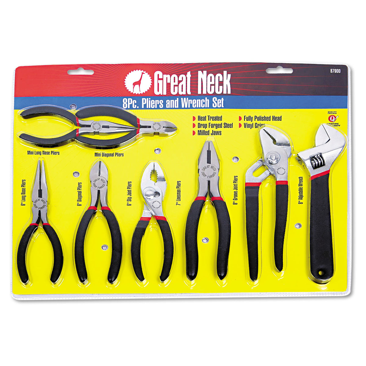8-Piece Steel Pliers and Wrench Tool Set — One Source Supply